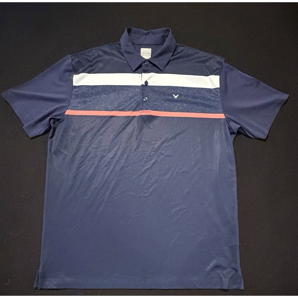 Callaway Men's Short Sleeve Blue Golf Performance Polo‎ Men's Size Large